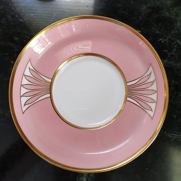 1941 Copeland Spode Custom Made Porcelain Demi-Tasse Pink Green Tea Set - Picture 14 of 16